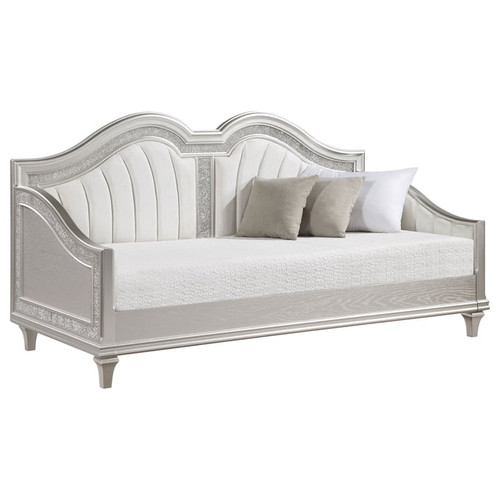 Coaster Furniture Evangeline Silver Ivory Upholstered Twin Daybed