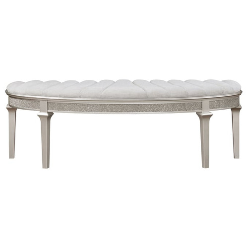 Coaster Furniture Evangeline Ivory Silver Oak Upholstered Bench