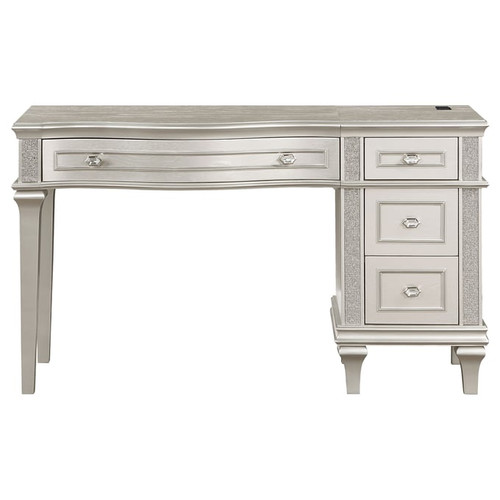 Coaster Furniture Evangeline Silver Ivory 4 Drawers Vanity Table