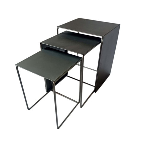 Coaster Furniture Imez Grey 3pc Metal Nesting Table