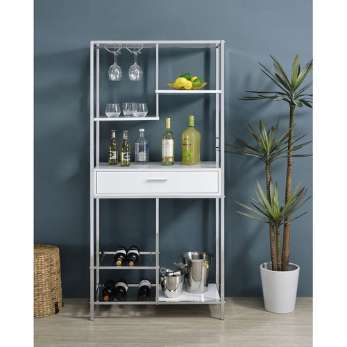 Coaster Furniture Figueroa White 5 Shelf Wine Cabinet