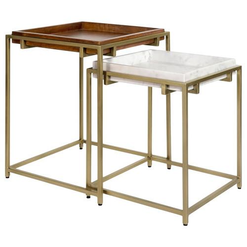 Coaster Furniture Bolden Gold 2pc Square Nesting Table