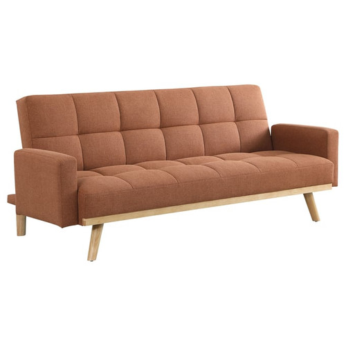 Coaster Furniture Kourtney Terracotta Upholstered Covertible Sofa Beds