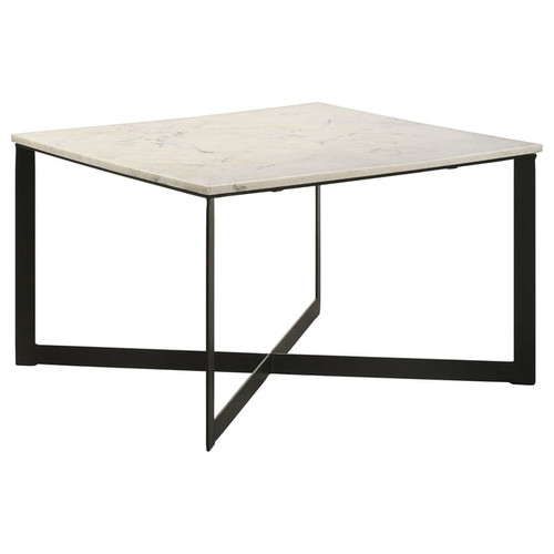 Coaster Furniture Tobin White Black Square 3pc Coffee Table Set