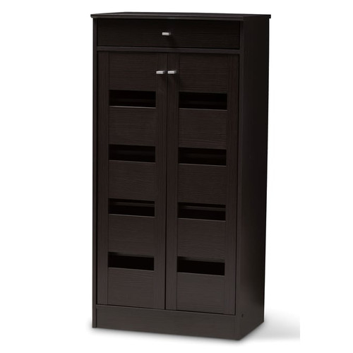 Baxton Studio Acadia Wenge Dark Brown Shoe Cabinet