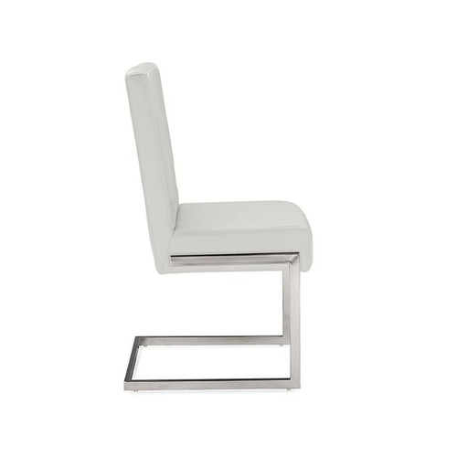 2 Baxton Studio Toulan White Faux Leather Upholstered Dining Chairs