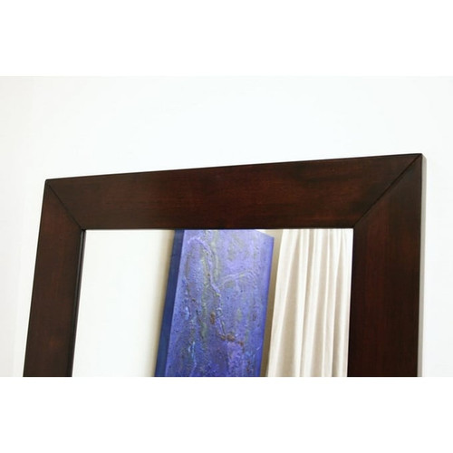 Baxton Studio Doniea Dark Brown Wood Frame Rectangle Mirror