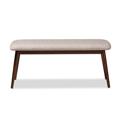 Baxton Studio Flora Light Grey Fabric Upholstered Dining Bench