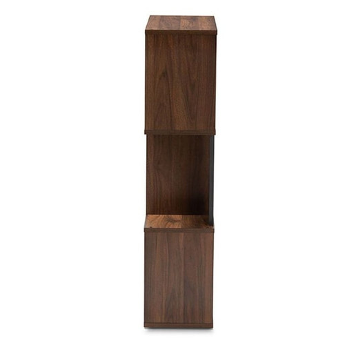 Baxton Studio Legende Brown 6 Shelves Display Bookcase