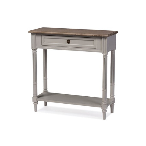 Baxton Studio Edouard Grey Light Brown Wood Console Table