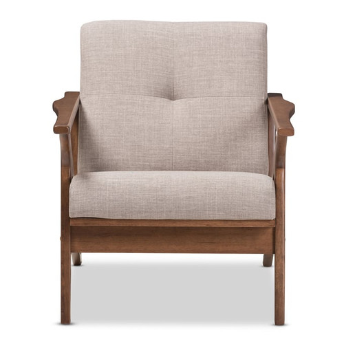 Baxton Studio Bianca Light Grey Fabric Lounge Chair