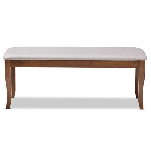 Baxton Studio Cornelie Grey Walnut Dining Bench