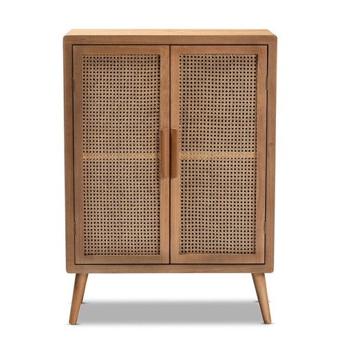 Baxton Studio Alina Medium Oak 2 Door Accent Storage Cabinet
