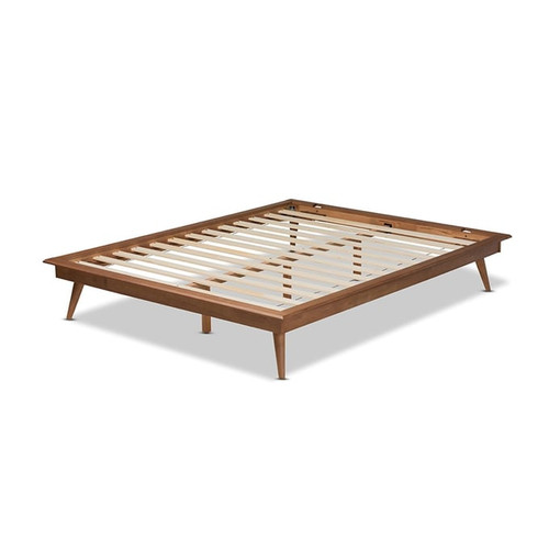 Baxton Studio Karine Ash Walnut Wood Platform Bed Frames