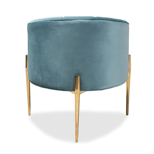 Baxton Studio Clarisse Light Blue Velvet Upholstered Accent Chair