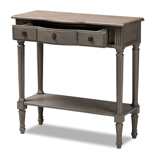 Baxton Studio Noelle Gray Wood 1 Drawer Console Table