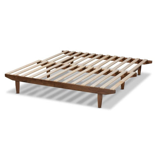 Baxton Studio Hiro Walnut Wood Expandable Twin to King Bed Frame