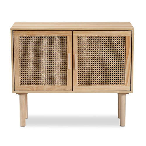 Baxton Studio Maclean Natural Brown 2 Door Sideboard Buffet