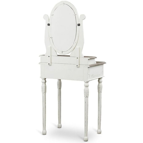 Baxton Studio Anjou White Accent Dressing Table with Mirror
