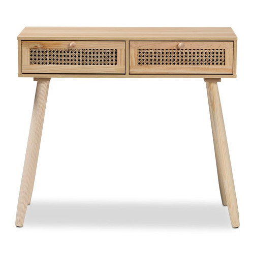 Baxton Studio Maclean Natural Brown 2 Drawers Console Table