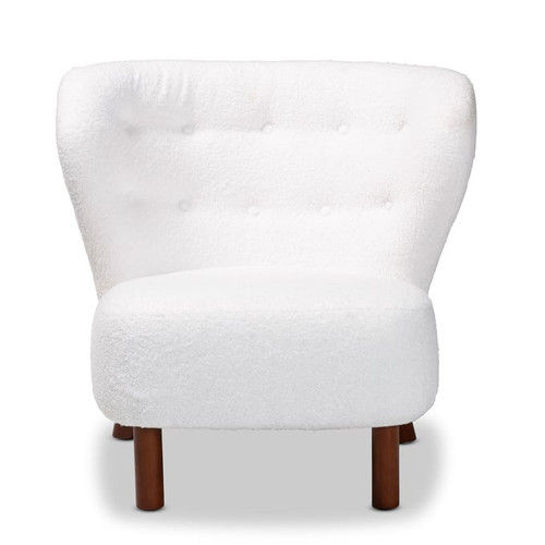 Baxton Studio Cabrera White Boucle Accent Chair
