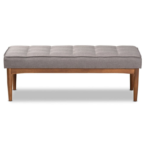 Baxton Studio Sanford Grey Fabric Dining Bench