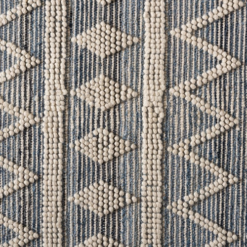 Baxton Studio Callum Blue Ivory Wool Handwoven Area Rug