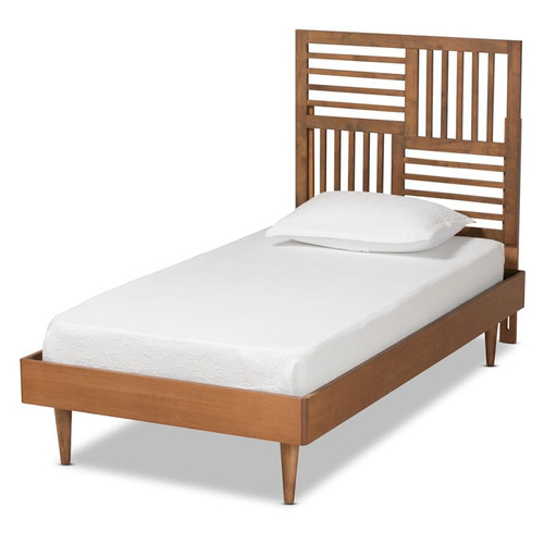 Baxton Studio Romy Walnut Brown Wood Twin Platform Bed