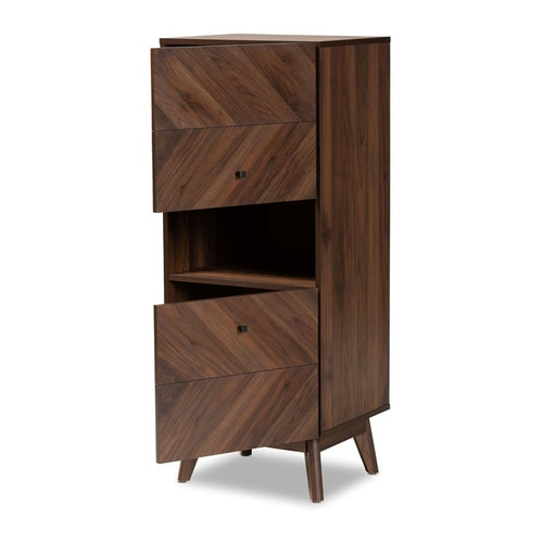 Baxton Studio Hartman Walnut Brown Wood Storage Cabinet