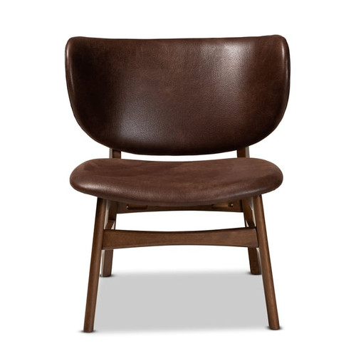 Baxton Studio Marcos Dark Brown Faux Leather Accent Chair