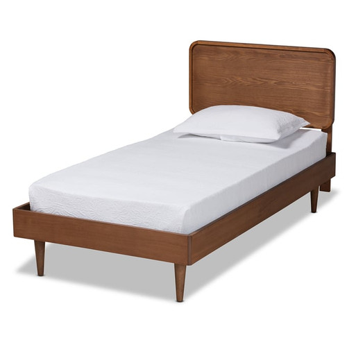 Baxton Studio Gisa Walnut Brown Wood Twin Platform Bed