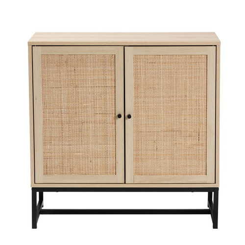 Baxton Studio Caterina Natural Brown Wood 2 Door Storage Cabinet