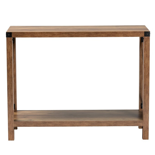 Baxton Studio Rumi Natural Brown Black Console Table