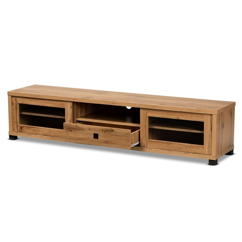 Baxton Studio Beasley Oak Brown Wood 1 Drawer TV Stand