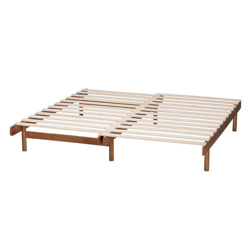 Baxton Studio Bolivia Walnut Brown Expandable King Bed Frame