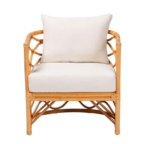 Baxton Studio Acelynn Light Honey Rattan Arm Chair