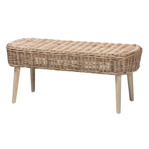 Baxton Studio Raisa Grey Accent Bench