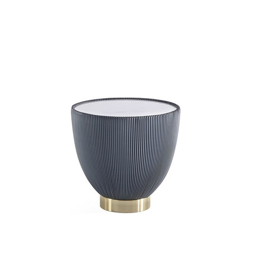 Manhattan Comfort Anderson Grey Gold Chromed End Tables