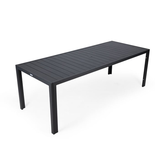 LeisureMod Chelsea Black 87 Inch Outdoor Dining Table