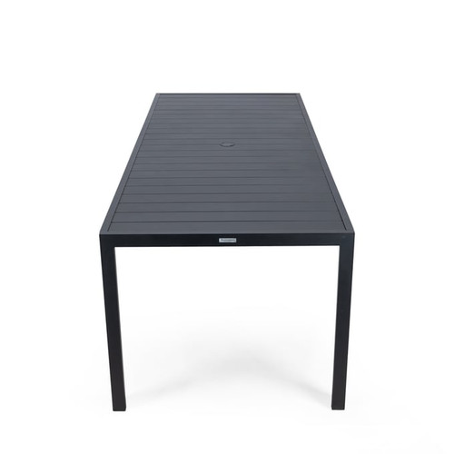 LeisureMod Chelsea Black 87 Inch Outdoor Dining Table