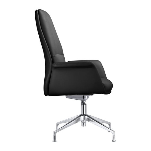 LeisureMod Summit Black Adjustable Height Swivel Office Chairs