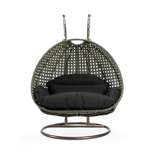 LeisureMod Egg Wicker Hanging 2 Persons Egg Swing Chairs