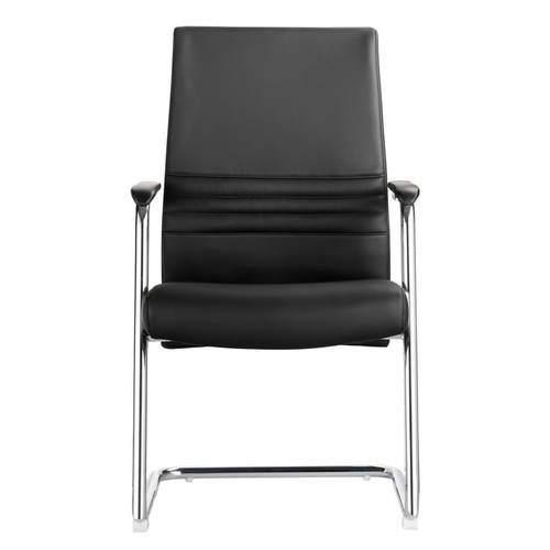 LeisureMod Aleen Black Guest Office Chairs