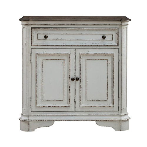 Liberty Magnolia Manor Antique White Weathered Bark Accent Cabinet