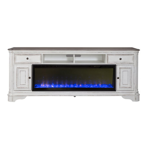 Liberty White TV Console With Fireplace