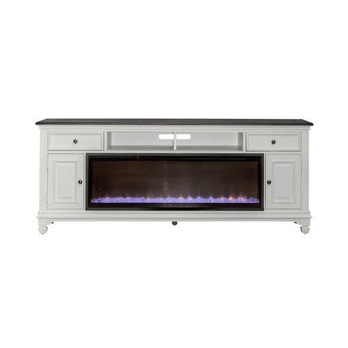 Liberty White 80 Inch TV Console With Fireplace