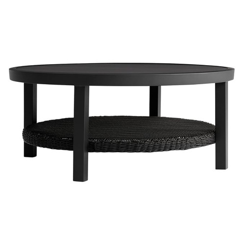 Armen Living Cayman Black Outdoor Round Table
