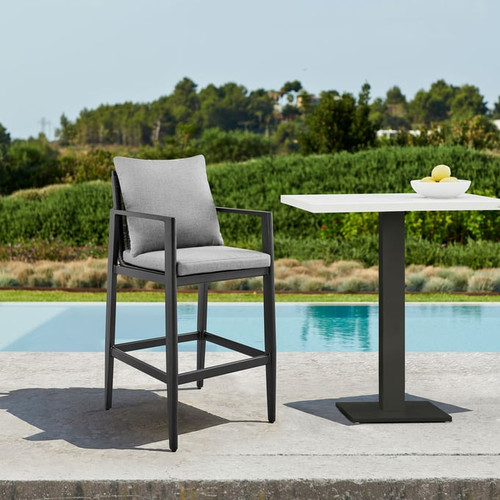 Luxur Living Chungshi Dark Grey Outdoor Patio Counter Height Bar Stool