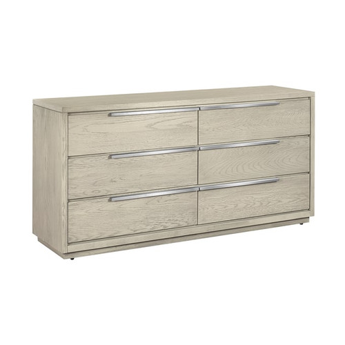 Luxur Living Ada Silver Grey Oak 6 Drawer Dresser