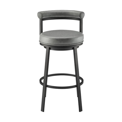 Luxur Living Hamidpur Grey Brown Swivel Bar Stool